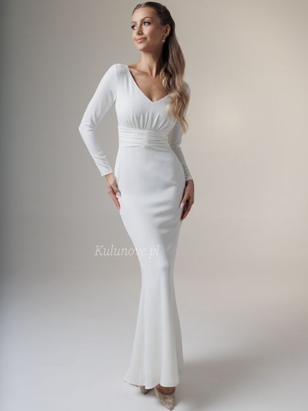 Elodie A352-classic long sleeve clinging dress