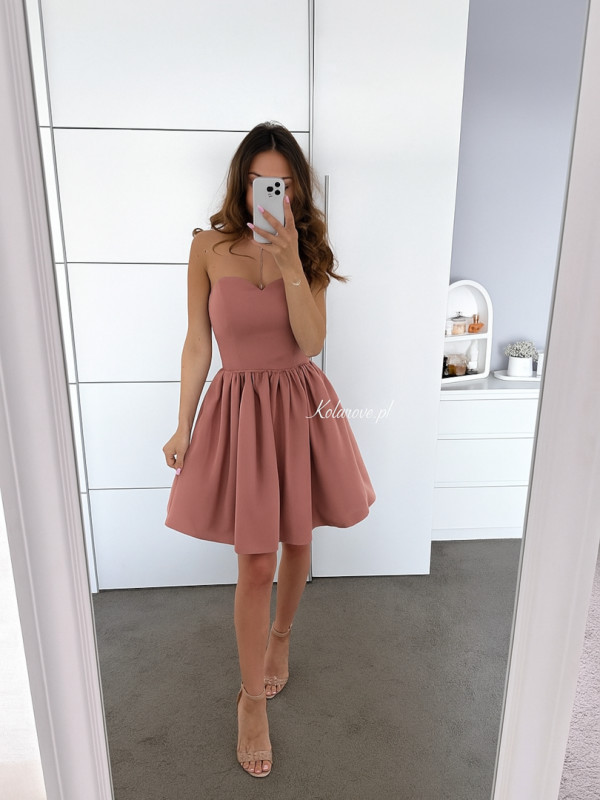 Dolly A381 - mini dress with heart neckline and flared bottom