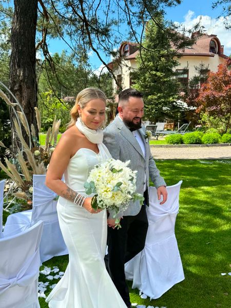 Monalisa - fitted corset wedding dress in the shape of a fishnet