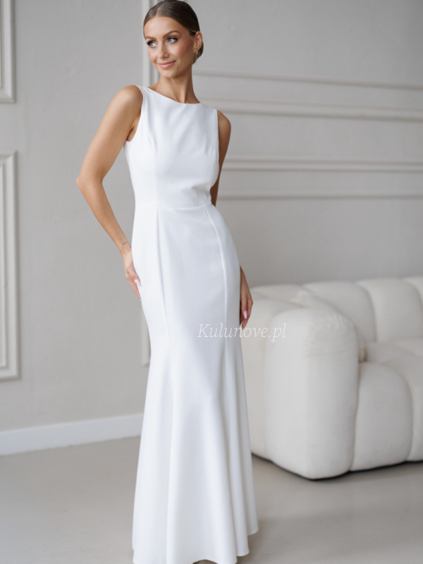 Dakota - wedding fitted maxi dress with striking back neckline