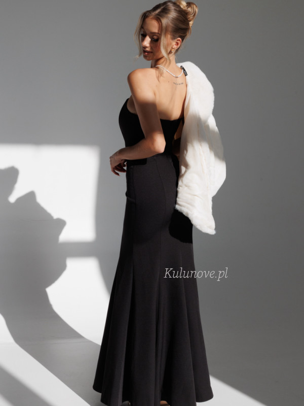 Emily fish - classic long black dress without a zipper