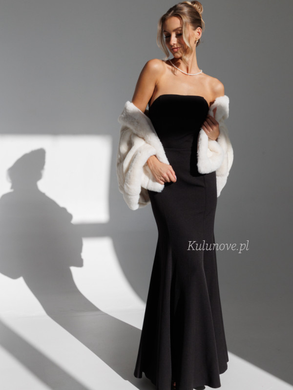 Emily fish - classic long black dress without a zipper