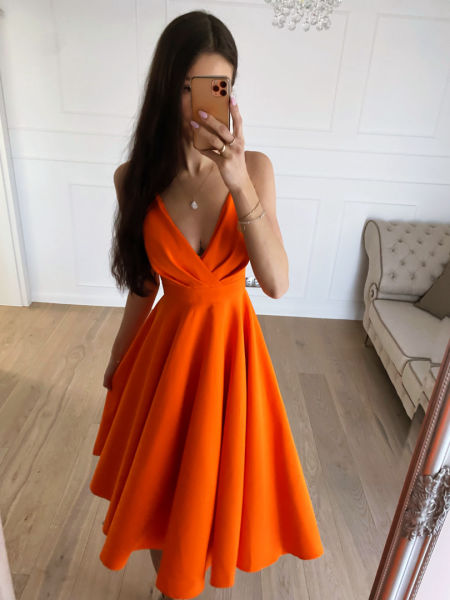 Elisabeth midi - orange midi dress