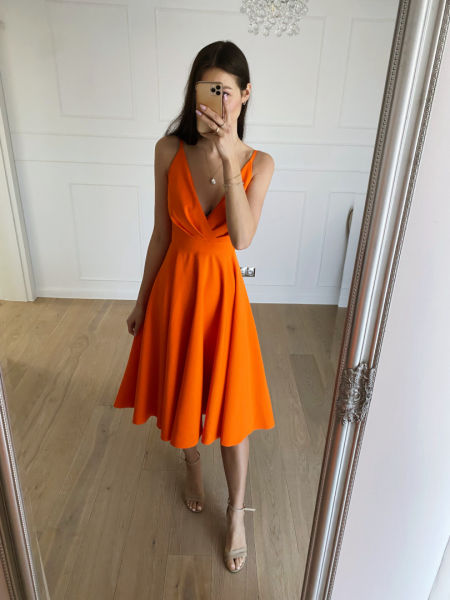Elisabeth midi - orange midi dress