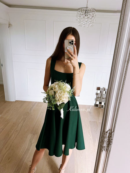 Karlie midi - bottle green midi dress perfect for bridesmaids