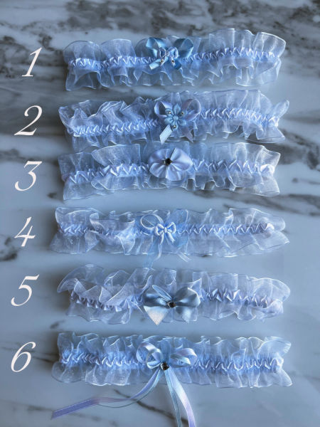 Blue lace wedding garter for the bride