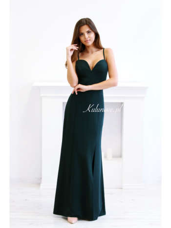 Marika - classic dress in bottle color