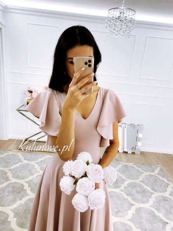 Isabella - midi dress with ruffled sleeves