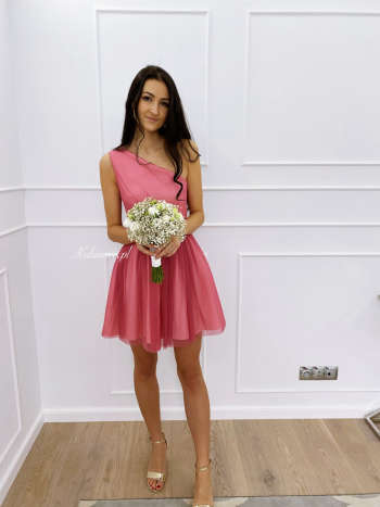 Daisy - short cocktail dress with one shoulder