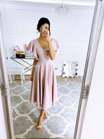 Isabella - midi dress with ruffled sleeves