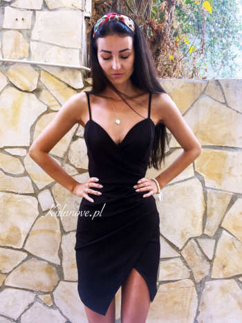 Marina - little black overlap dress
