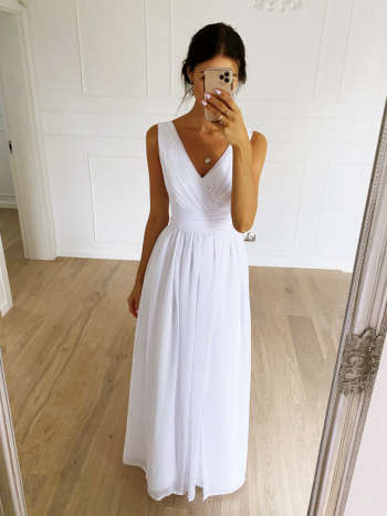 Molly - white simple wedding dress with strut