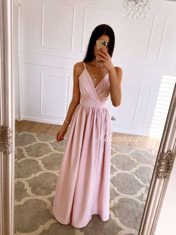 Elisabeth - long light pink strapless dress