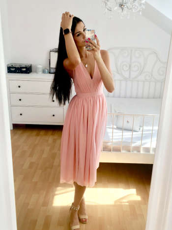Paris midi- light pink medium length dress