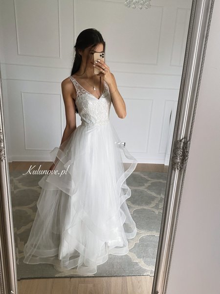 Luisa A389 - a wedding dress with wider straps and ruffles