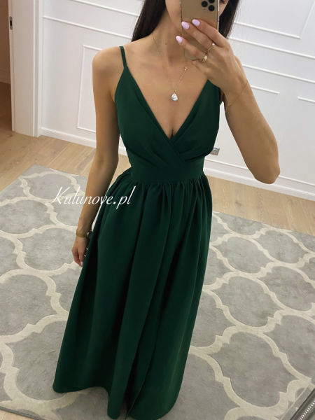 Elisabeth - bottle green maxi dress