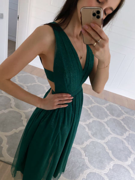 Paris midi bottle - midi dress with brocade