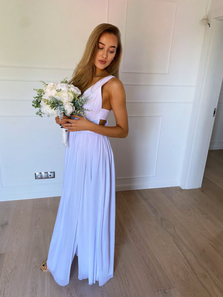 Paris white - airy maxi cut dress