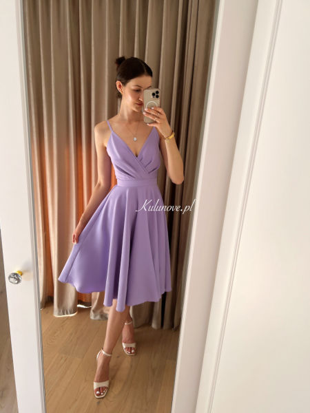 Elisabeth midi - purple flared dress for wedding