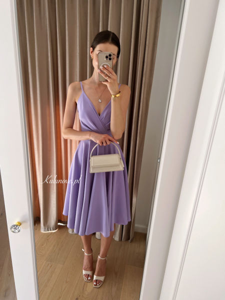 Elisabeth midi - purple flared dress for wedding