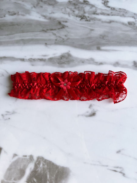Red lace garter #3