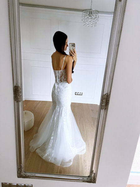 Sophia - lace mermaid wedding dress with thin straps