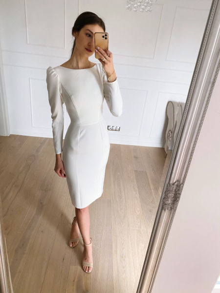 Gabriella - simple midi dress with pencil skirt and buffets