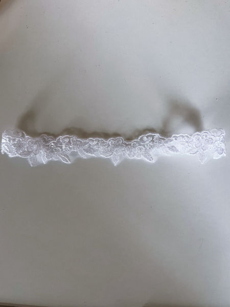 White delicate lace garter #8