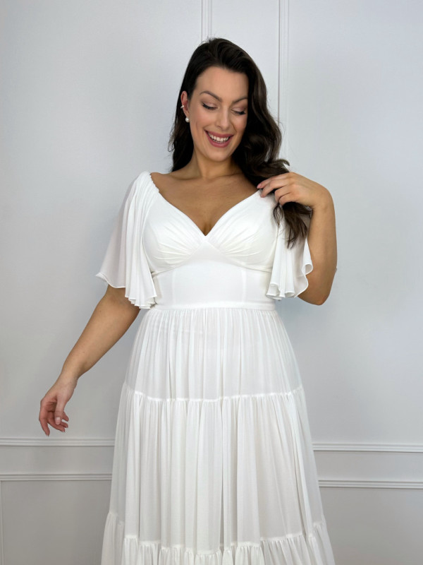 Vera - muslin short sleeve boho wedding dress