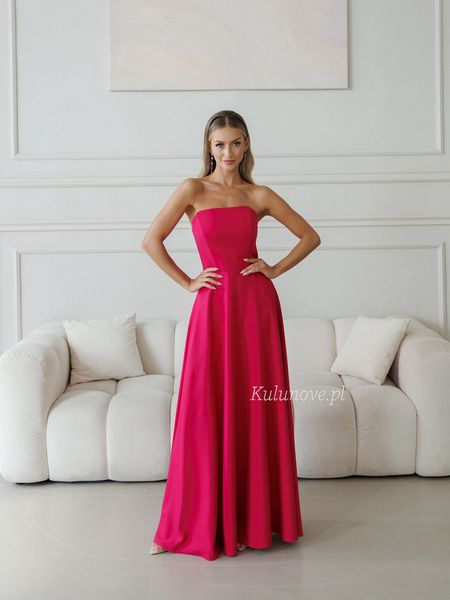 Hannah - Fuchsia Maxi Evening Gown with a Corset Top
