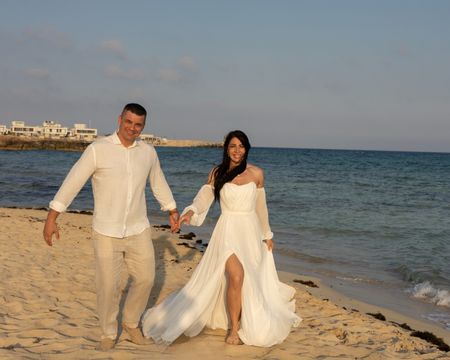 Rosella - chiffon wedding dress with train with crinkled bodice