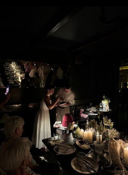 Bridget ecru - flared medium length gown with straight bodice and open shoulders