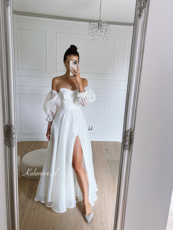 Ivy maxi - corseted flared wedding dress with additional 3/4 sleeves