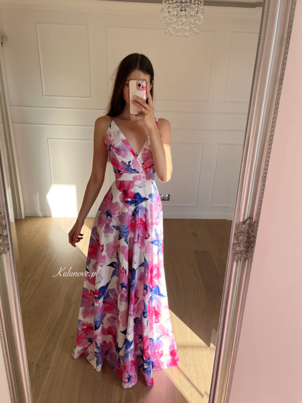 Lavender - airy subtle summer maxi dress with flowers