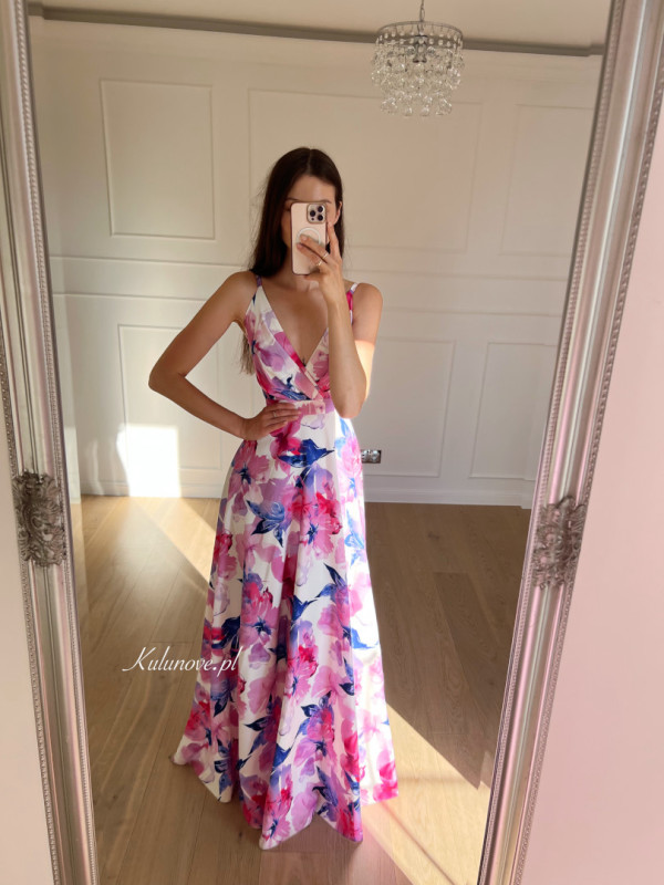 Lavender - airy subtle summer maxi dress with flowers