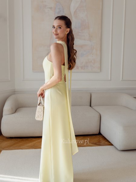 Butter-colored decorative chiffon scarf