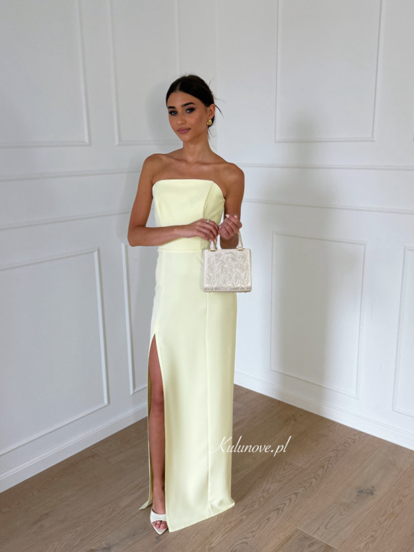 Emily - buttery simple corset dress with leg slit