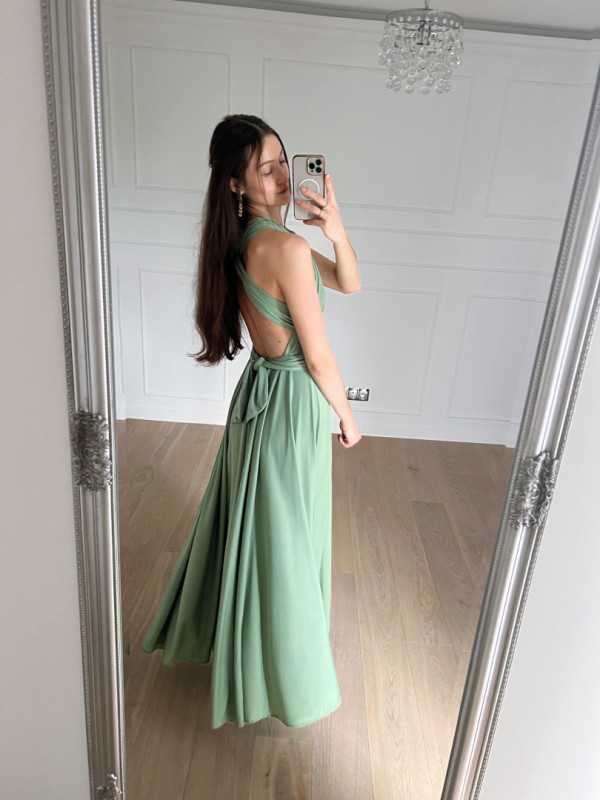 Sage nemesis - dress tied in several ways multiway