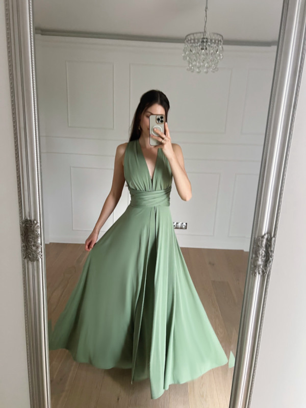 Sage nemesis - dress tied in several ways multiway