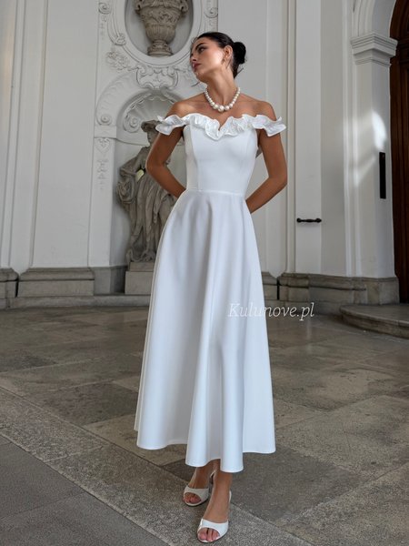 Wisteria - a romantic midi wedding dress with a flared skirt