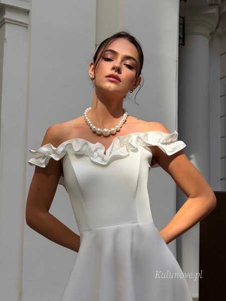 Wisteria - a romantic midi wedding dress with a flared skirt